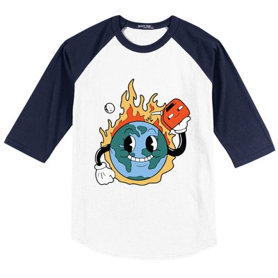 World On Fire Baseball Sleeve Shirt