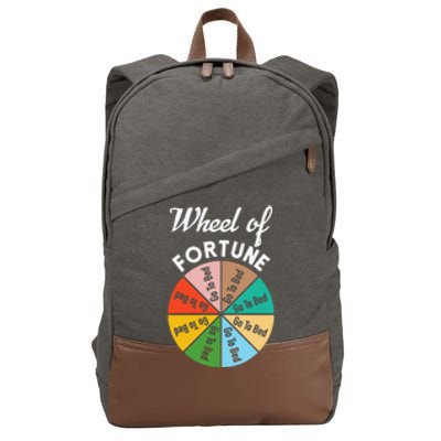 Wheel of Fortunes Go To Bed Funny Sleep Quote Cotton Canvas Backpack