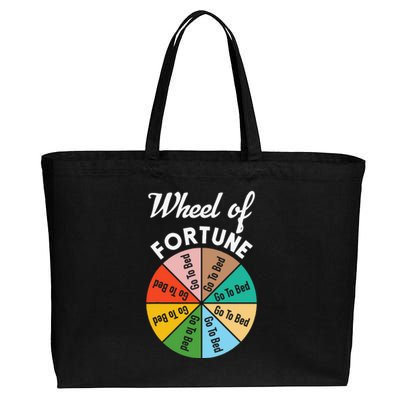 Wheel of Fortunes Go To Bed Funny Sleep Quote Cotton Canvas Jumbo Tote