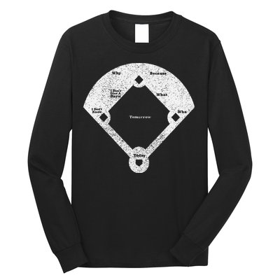 Who's On First Baseball Funny Baseball Mom Long Sleeve Shirt