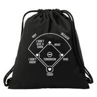 Who's on First Baseball Positions Names Dark Drawstring Bag