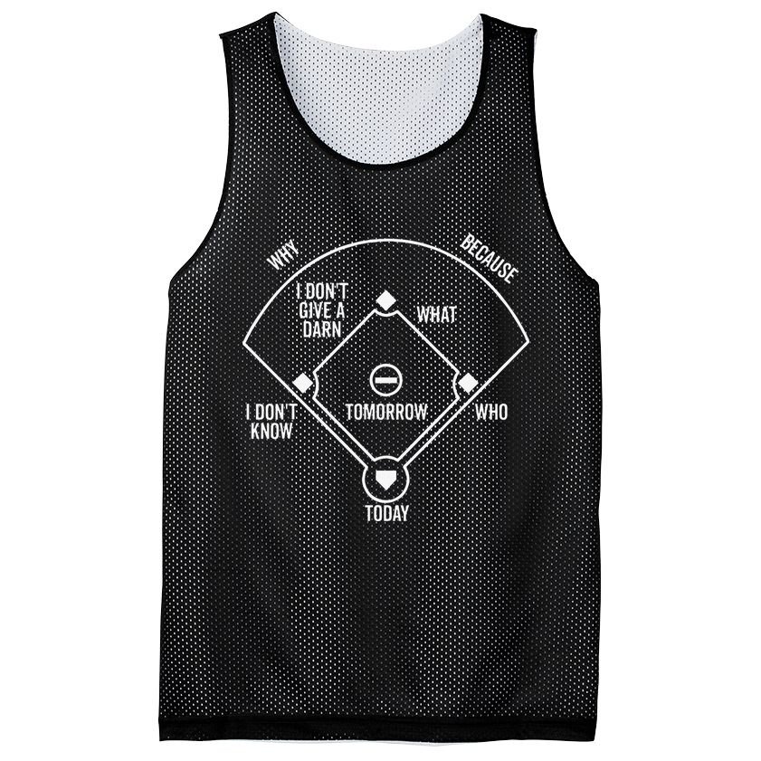 Who's on First Baseball Positions Names Dark Mesh Reversible Basketball Jersey Tank