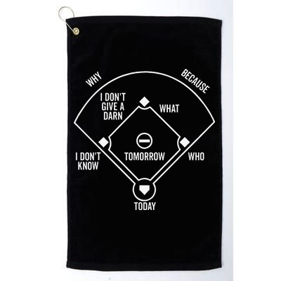 Who's on First Baseball Positions Names Dark Golf Towel