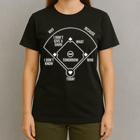 Who's on First Funny Baseball Positions Names Dark T-Shirt