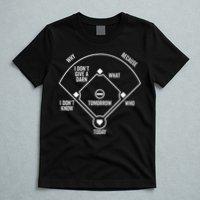 Who's on First Funny Baseball Positions Names Dark T-Shirt