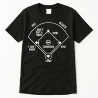 Who's on First Funny Baseball Positions Names Dark Tall T-Shirt