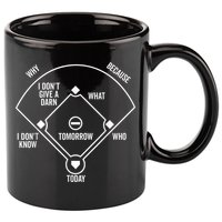 Who's on First Funny Baseball Positions Names Dark 11oz C Handle Ceramic Mug
