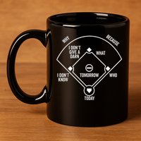 Who's on First Funny Baseball Positions Names Dark 11oz C Handle Ceramic Mug