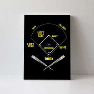 WhoS On First Funny Baseball Positions Names Canvas