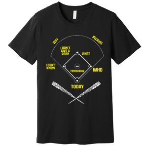 WhoS On First Funny Baseball Positions Names Premium T-Shirt