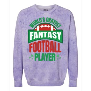 World's Okayest Fantasy Football Player Colorblast Crewneck Sweatshirt