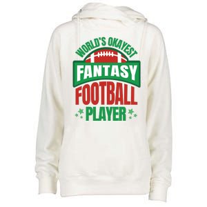 World's Okayest Fantasy Football Player Womens Funnel Neck Pullover Hood