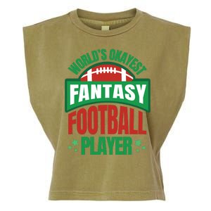 World's Okayest Fantasy Football Player Garment-Dyed Women's Muscle Tee