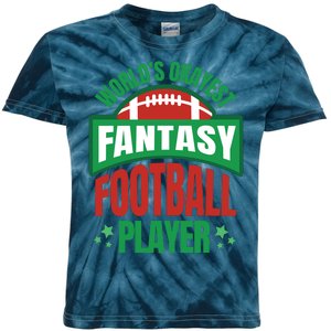 World's Okayest Fantasy Football Player Kids Tie-Dye T-Shirt