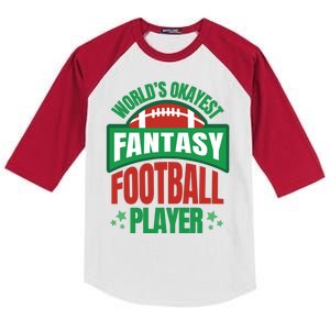 World's Okayest Fantasy Football Player Kids Colorblock Raglan Jersey