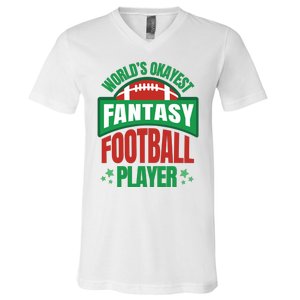 World's Okayest Fantasy Football Player V-Neck T-Shirt