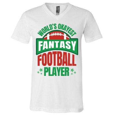 World's Okayest Fantasy Football Player V-Neck T-Shirt