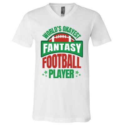 World's Okayest Fantasy Football Player V-Neck T-Shirt