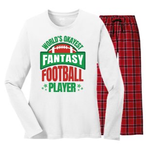 World's Okayest Fantasy Football Player Women's Long Sleeve Flannel Pajama Set 