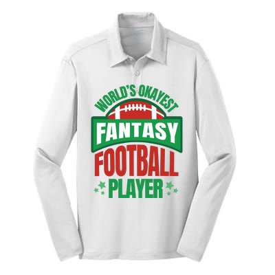 World's Okayest Fantasy Football Player Silk Touch Performance Long Sleeve Polo