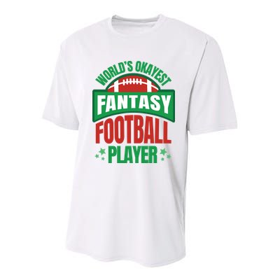 World's Okayest Fantasy Football Player Youth Performance Sprint T-Shirt