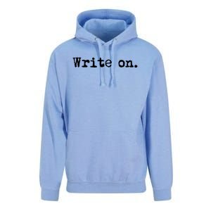 Write On Funny Novelty Writing Gift For Writers Gift Unisex Surf Hoodie