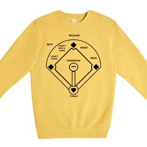 Whos On First Baseball Love Funny Classic Premium Crewneck Sweatshirt