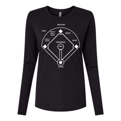 Whos On First Baseball Love Funny Classic Womens Cotton Relaxed Long Sleeve T-Shirt