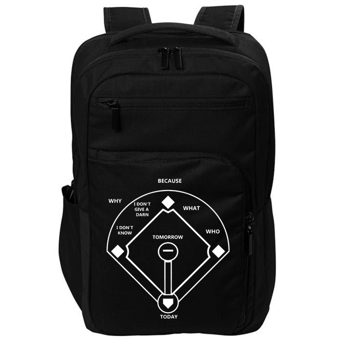 Whos On First Baseball Love Funny Classic Impact Tech Backpack