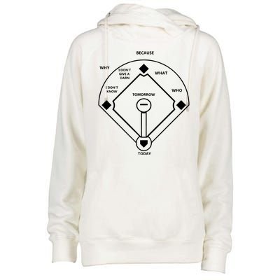 Whos On First Baseball Love Funny Classic Womens Funnel Neck Pullover Hood