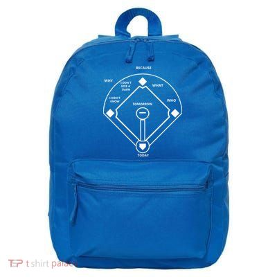Whos On First Baseball Love Funny Classic 16 in Basic Backpack