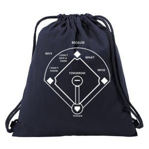 Whos On First Baseball Love Funny Classic Drawstring Bag