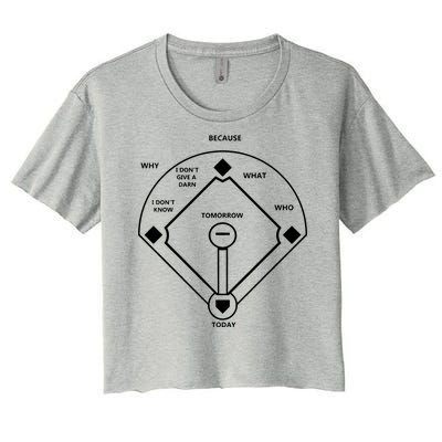 Whos On First Baseball Love Funny Classic Women's Crop Top Tee