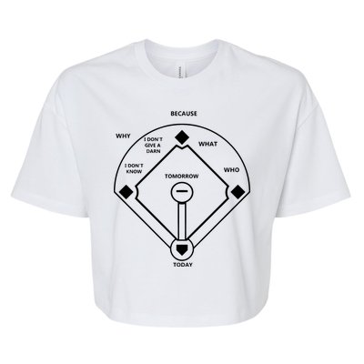 Whos On First Baseball Love Funny Classic Bella+Canvas Jersey Crop Tee