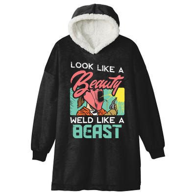 Welder Outfit For A Female Welding Welder Funny Hooded Wearable Blanket