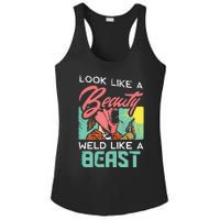 Welder Outfit For A Female Welding Welder Funny Ladies PosiCharge Competitor Racerback Tank