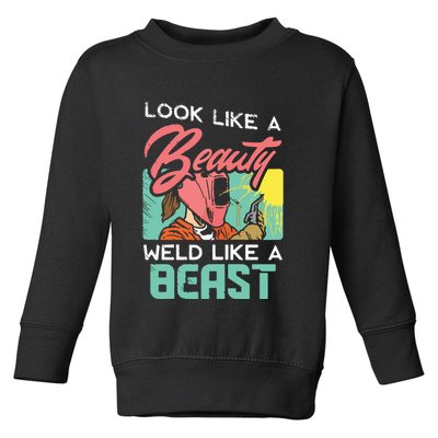 Welder Outfit For A Female Welding Welder Funny Toddler Sweatshirt