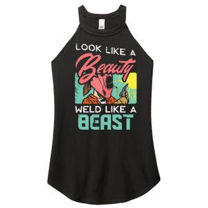 Welder Outfit For A Female Welding Welder Funny Women's Perfect Tri Rocker Tank