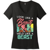 Welder Outfit For A Female Welding Welder Funny Women's V-Neck T-Shirt