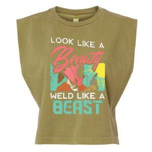 Welder Outfit For A Female Welding Welder Funny Garment-Dyed Women's Muscle Tee