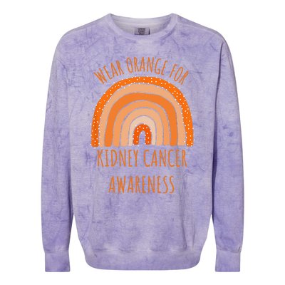 Wear Orange For Kidney Cancer Awareness Kidney Cancer Colorblast Crewneck Sweatshirt