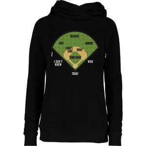 Whos On First Baseball For A Whos On First Baseball Fan Womens Funnel Neck Pullover Hood