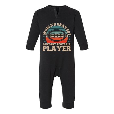 Worlds Okayest Fantasy Football Player Fantasy Football Infant Fleece One Piece