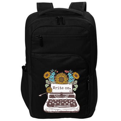 Write On Funny Novelty Vintage Typewriter For Writers Impact Tech Backpack
