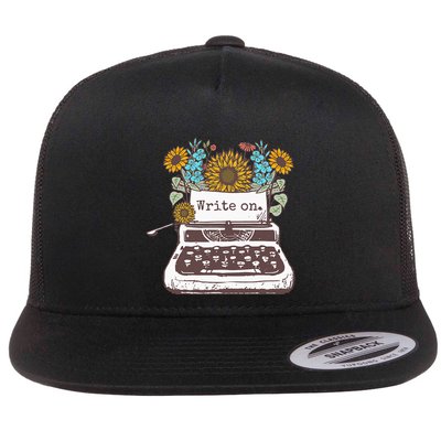 Write On Funny Novelty Vintage Typewriter For Writers Flatbill Hat