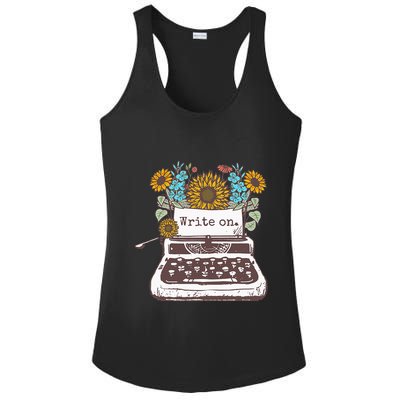 Write On Funny Novelty Vintage Typewriter For Writers Ladies PosiCharge Competitor Racerback Tank