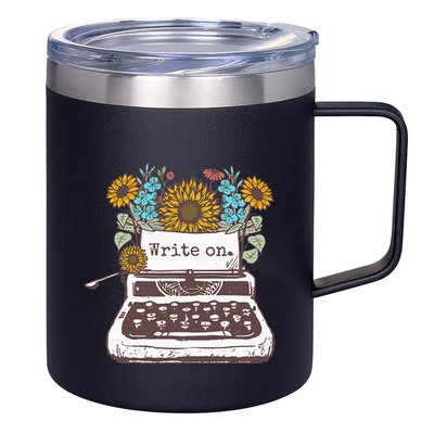 Write On Funny Novelty Vintage Typewriter For Writers 12oz Stainless Steel Coffee Mug