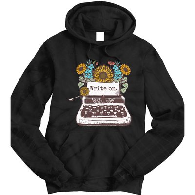 Write On Funny Novelty Vintage Typewriter For Writers Tie Dye Hoodie