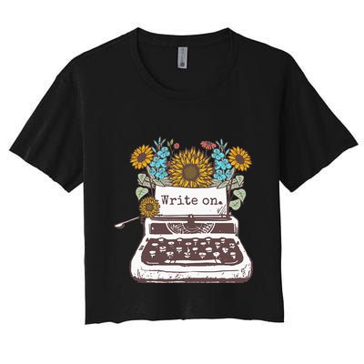 Write On Funny Novelty Vintage Typewriter For Writers Crop Top