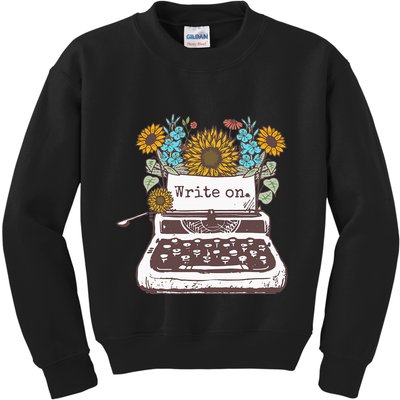 Write On Funny Novelty Vintage Typewriter For Writers Kids Sweatshirt